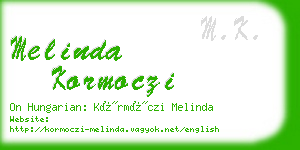 melinda kormoczi business card